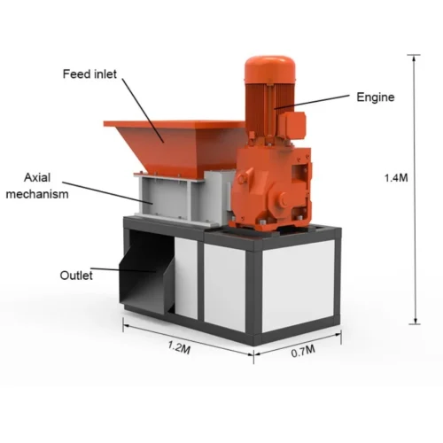 High Working Efficiency Double Shaft Shredder Machine for Waste Bread Food Vegetables